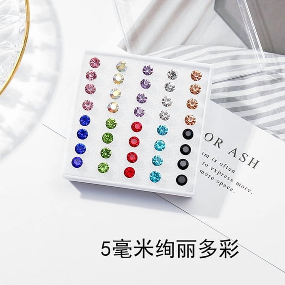 XmhyTop-A 20 Pairs 5mm Resin Stud Earrings, Hypoallergenic Smooth Plastic Earrings, Lightweight Mini Round Piercing Studs Sensitive Ear Jewelry for Daily Wearing, 20 Pairs Pack,Multicolored