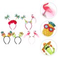 thumbnail image 2 of KAKOWELY 5 diademas hawaianas con diseño de flamenco, piña, coco, cactus, accesorios para el cabello para fiestas luau., 2 of 3
