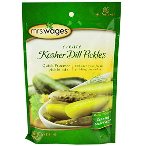 Mrs. Wages Kosher Dill Pickle Canning Seasoning Mix, 6.5 Oz. Pouch (Pack Of 4)