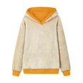 thumbnail image 4 of hotojiny Womens Casual Winter Warm Fleece Sherpa Lined Pullover Hooded Sweatshirt Long Sleeve Solid Color Drawstring Cozy Hoodies Womens Clothes, 4 of 6