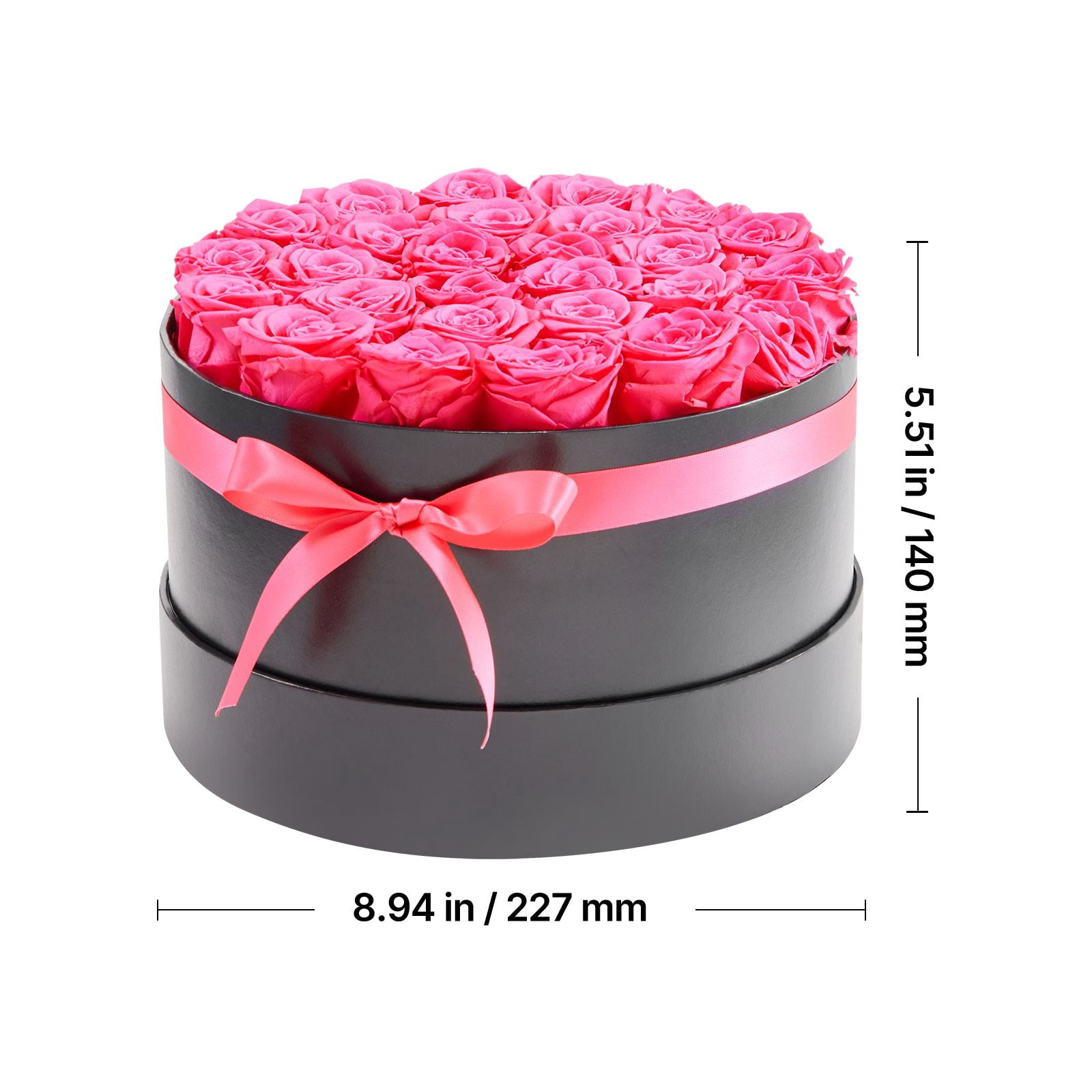 Preserved Roses 27 Real Roses in Round Box, Lasts Up to 3 Years, No Watering Needed, Light Rose Fragrance, Romantic Gift for Valentine's Day Birthday Christmas