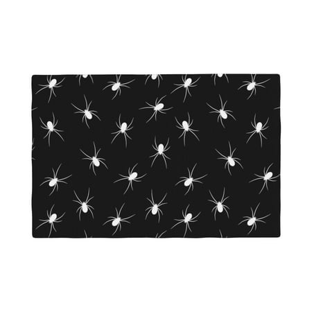 

Placemats Set of 4 cool white spiders black Place mats for Dining Table Indoor/Outdoor Cute Heat Resistant Washable Table Mats(18 x 12 )