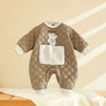 thumbnail image 5 of Zwiiyzr Baby Infant Long Sleeve Onesie Boys Girls Cotton Jumpsuit Rompers Baby Clothes Soft Warm Pajamas Children's Holiday Birthday Gift Coffee, 5 of 6