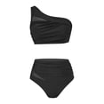 thumbnail image 5 of Womens Bikini Swimsuits Two Piece Push Up Tankini Top with High Waisted Triangle Bottoms Black L, 5 of 5