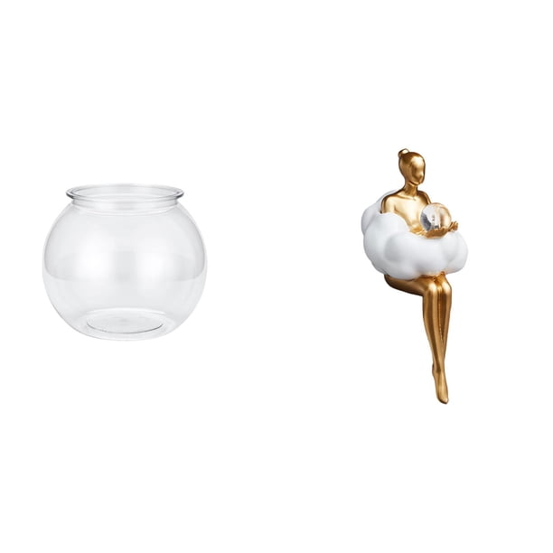 Adorno Transparente Para Pecera Pequeña, Cuenco Para Acuario, Jarrón, Mesa, Decoración Del Hogar, Plantas, Estatua Artística, Figura De Chica Nube, Resina Creativa, Escultura Abstracta,