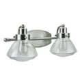 thumbnail image 3 of Aspen Creative 62061-2, Two-Light Metal Bathroom Vanity Wall Light Fixture, 17 1/2" Wide, Transitional Design in Satin Nickel with Clear Seedy Glass Shade, 3 of 6