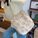 thumbnail image 4 of Bolso Mano Retro Pana Con Cara Lindo Bolso Mano para Colegiala (caqui), 4 of 8