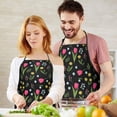 thumbnail image 5 of Pioneer Flower Floral Print Pattern Cotton Linen Apron with Pockets, Waterproof Adjustable, 33x27 Inch for Kitchen, Gardening, BBQ, Salon, 5 of 6