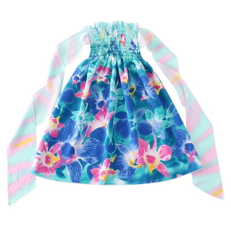 

Girls Dresses Sleeveless Party Tutu Dresses Floral Print Blue 130