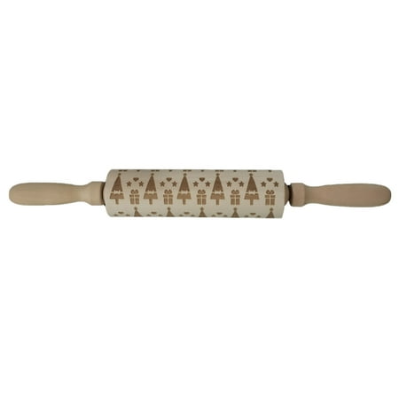 

kitchen aid Clearance Christmas Rolling Pin Engraved Carved Wood Embossed Rolling Pin Kitchen Tool