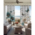 thumbnail image 4 of Teal Tulip Butterfly Blackout Curtains 63 Inches Long, Beige Turquoise Floral Grey Wooden Thermal Insulated Black Out Curtains, Darken Window Curtain Drapes for Bedroom Living Room 42"x63" 2 Panels, 4 of 9
