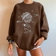 thumbnail image 4 of Sudadera extragrande de lana de manga larga con cuello redondo y estampado de calavera para mujer Pompotops gfhjh16714, 4 of 5