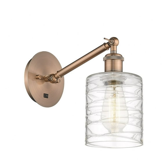 317-1W-AC-G1113-LED-Innovations Lighting-Caledonia - 1 Light Wall Sconce In Industrial Style-11.38 Inches Tall and 5.3 Inches Wide Antique Copper