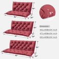 thumbnail image 4 of Pakunoda Porch Swing Cushions 47” X 40” X 5”, 2-3 Seater Bench Cushion with Backrest, Waterproof Replacement Outdoor Cushion with Tie, Fuchsiared, 4 of 6