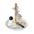 thumbnail image 1 of Bandeja de almacenamiento de mesa redonda con estante, superficie lisa, organizador de escritorio fácil de limpiar para sala de estar, dormitorio, color blanco, 1 of 12