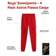 thumbnail image 3 of Quad Seven Boys' Sweatpants - 4 Pack Active Fleece Cargo and Basic Jogger Pants (Size: 4-18), 3 of 6