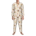 thumbnail image 3 of Salouo Chicken Family Print Button-Front Long Sleeve Pajama Set for Men, Soft 2Pjs Men's Long Sleeve Sleepwear-X-Large, 3 of 7