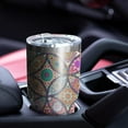 thumbnail image 4 of 30oz Yellow Floral Oval Pattern Tumblers Stainless Steel Tumbler with Lid and Straw,Vacuum Insulated Double Wall Travel Tumbler Cups Mug with Cleaning Brush for Coffee,Tea, 4 of 7