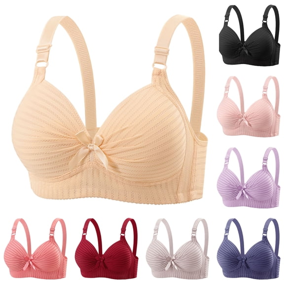 Women's Wireless Striped Vest Bra,Figure Flattering Comfort Bra for Daily Wear Black 36