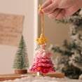 thumbnail image 2 of 7-Pack Handmade Knit Christmas Ornaments - Crochet Plush Xmas Tree Hanging Decor for Home/Office/Car, Festive Wool Holiday Hooks with Jingle Bells (Multi-Color), 2 of 18