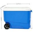 thumbnail image 4 of Blue 38QT Hard Sided Cooler with Wheels and Handle, Camping Ice Chest with Wheels, Portable Cooler, Ideal for Beach Trips, Picnics or Fishing., 4 of 8