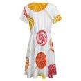 thumbnail image 5 of Candy Pattern Rainbow Lollipop Short Sleeve Dress Women Summer Evening Dresses Ladies Sundress, 5 of 7
