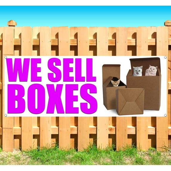 We Sell Boxes 13 oz Vinyl Banner With Metal Grommets
