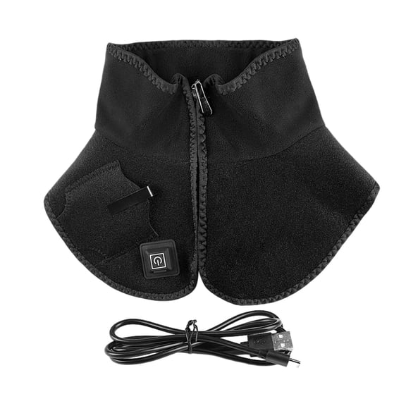 PMVFHDE Heated Scarf For Men And Women With Massage Function USB Charging Winter Scarf Switches Neck Heating Pad Black