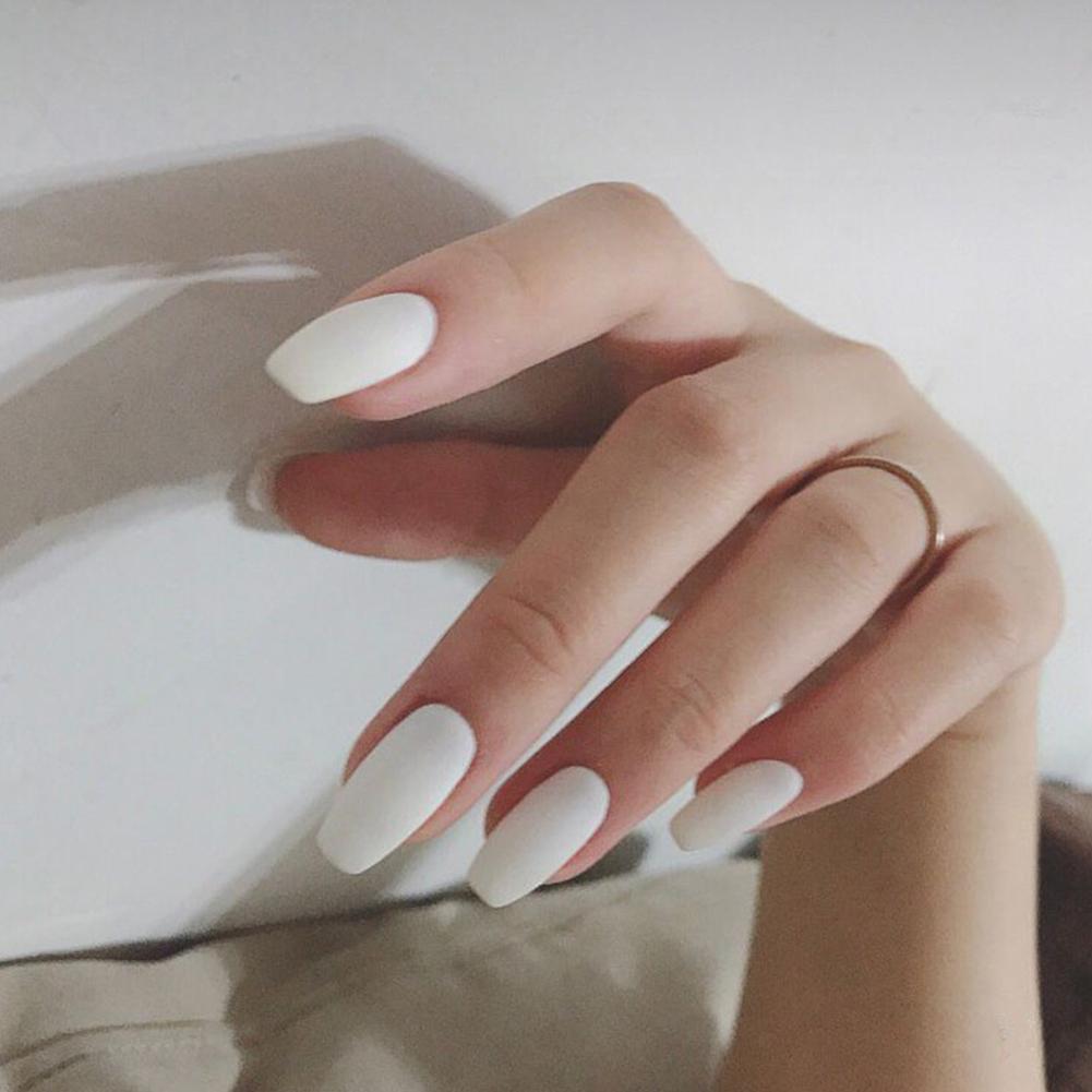 Matte Ballerina Fake Nail Tips Wearable False Nails Full Cover Artificial Coffin Acrylic Nails Diy Nail Art Tool