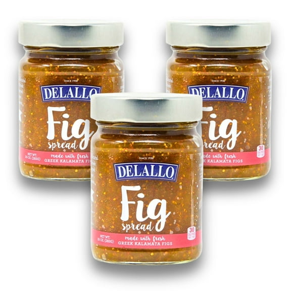 DeLallo Fig Spread, Fruity Flavor with Mild Sweetness, Non-GMO, Gluten Free, 10 oz. Jar (3-Pack)