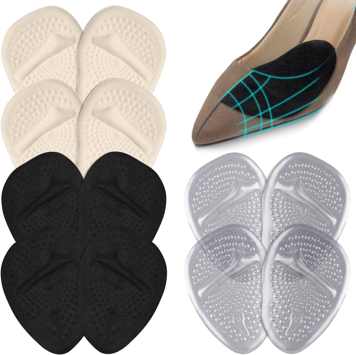 Premium High Heel Inserts,Extra Soft Forefoot Cushioning,Ball of Foot