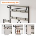 thumbnail image 3 of EDTara Solid Wood Coat Rack,Hall Tree With Bench and Shoe Storage Parent-Child Coat Rack Shoe Bench Industrial Coat Tree Entryway Large Organizer With Shoe Rac Coat Hanger Stand, 3 of 8