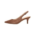 thumbnail image 3 of Alfani Women's Babbsy Pointed Toe Kitten Heel Leather Slingback Brown Size 9.5 M, 3 of 3