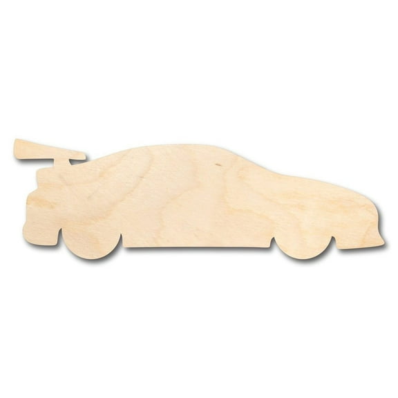 Unfinished Wood Race Car NASCAR Shape - Kid's Room - Craft - up to 46" DIY 16" / 1/4"