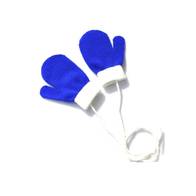 Guardurnaity 1 par de manoplas para niños pequeños, manopla para exteriores, cubierta de mano Adorable para niños, cubiertas para dedos colgantes, guantes y mitones Blanco+Azul Guardurnaity AP009039-05