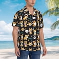 thumbnail image 2 of Lsque Cute Dogs Corgi pattern Hawaiian Shirt for Men, Unisex Summer Beach Casual Short Sleeve Button Down Shirts-3X-Large, 2 of 9