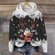 thumbnail image 2 of WILLBEST Sudadera Deportiva para Mujer, Estilo Casual, con Estampado Navideño de Ciervos con Cabeza Grande y Copos de Nieve, Cuello Redondo, Manga Larga y Capucha Ligera Chica​​, 2 of 4