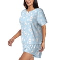 thumbnail image 2 of Bingfone Cute Bunny Print Pajamas Sets for Women Soft Short-Sleeved Pjs with Lounge Shorts Two Piece Sleepwear, 2 of 8