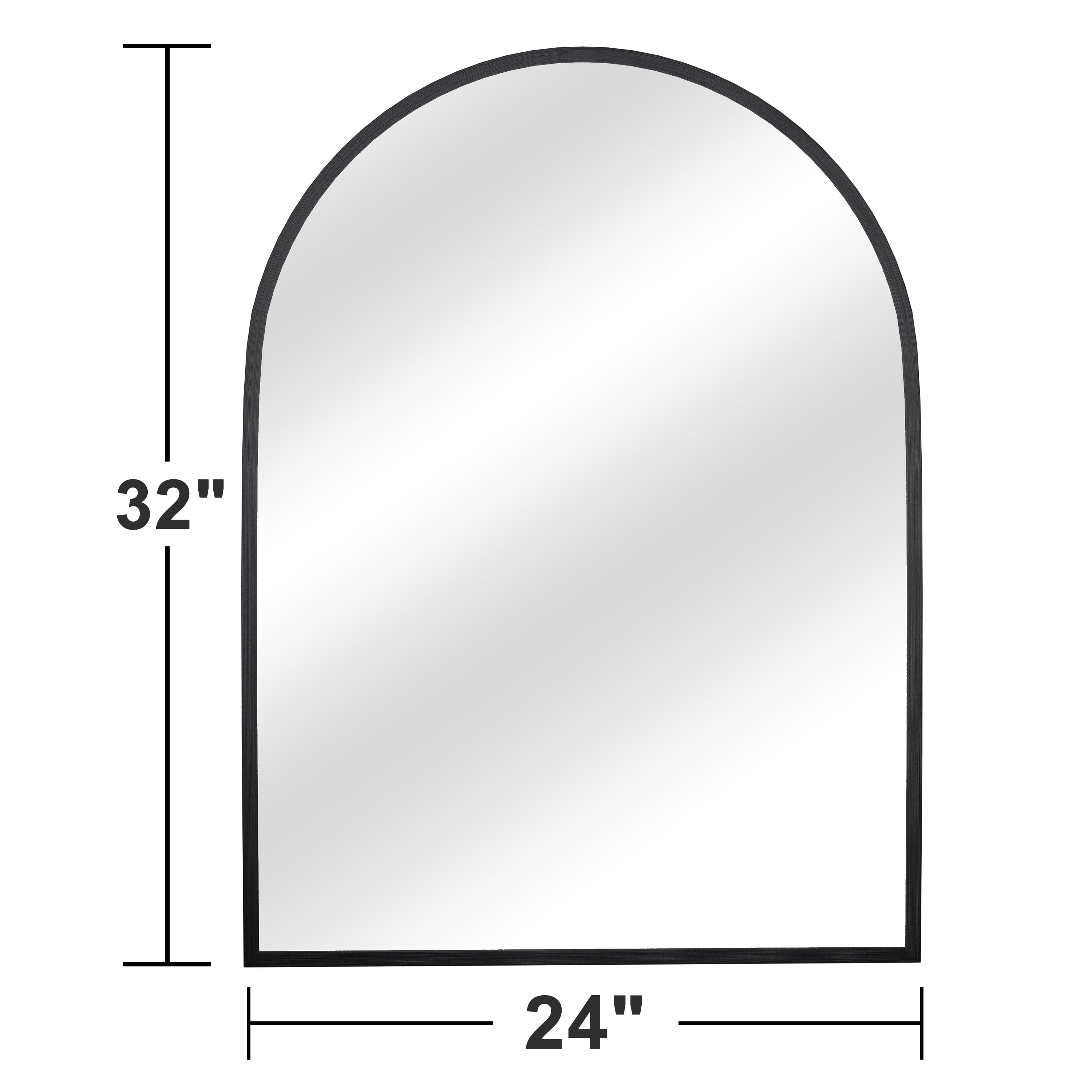 32"x24" Modern Arched Aluminum Alloy Frame Wall Mirror Wall Mounted Mirror,Black
