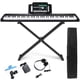 thumbnail image 1 of Piano digital de 88 teclas, piano con teclado electrónico semipesado con atril, fuente de alimentación, pedal de sostenido, soporte, Bluetooth, estuche de transporte, auriculares, USB-MIDI, lecciones, 1 of 1