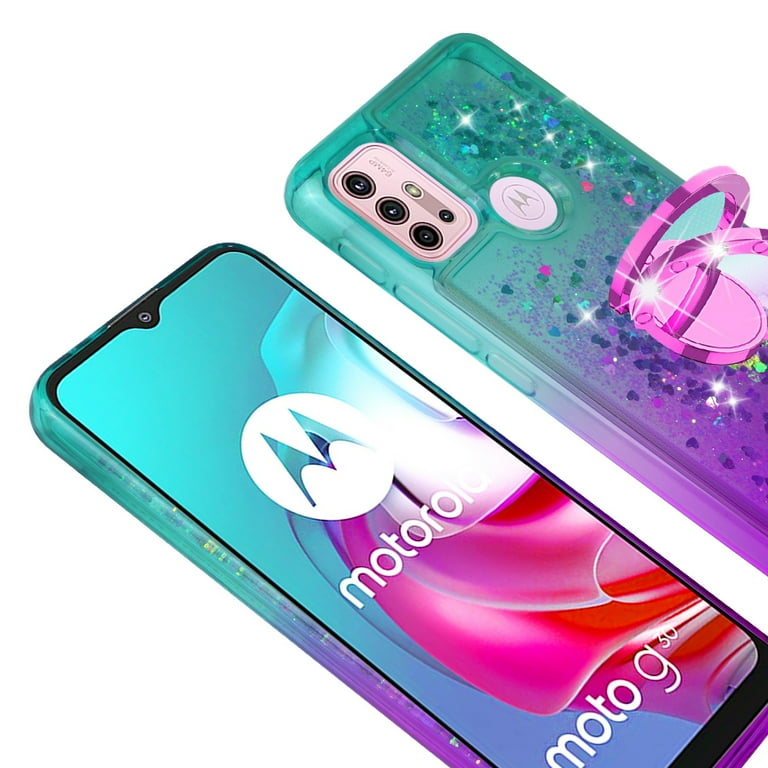32nd Custodia Floreale Per Motorola Moto G10/G20/G30 – Cover Rigida Con Bordi TPU E Design Vintage Rosa E Blu - 2