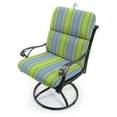 thumbnail image 3 of Jordan Manufacturing Sunbrella 45" x 22" Bravada Limelight Multicolor Stripe Rectangular Outdoor Chair Cushion with Ties and Hanger Loop, 3 of 12