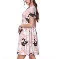thumbnail image 2 of Xecao Robe Midi à Manches Courtes pour Femmes, Été, avec Poches, Décontractée, Fluide, Robe T-Shirt, Robe de Plage, 2 of 6