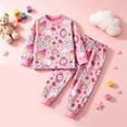 thumbnail image 2 of NIEWTR Toddler Pajamas Cotton 0-24M 2T 3T 4T 5T 6T Kids Pajamas for Girls Girls Long Sleeve Pajama Set 2 Piece Snug Fit Pjs Set Dailywear & Loungewear Set(A-Pink,4-5 Years), 2 of 5