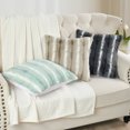 thumbnail image 6 of Home Soft Things Amanda Stripe fauxfur Throw Pillow Covers Set of 2, NO INSERT Misty Blue, 6 of 7