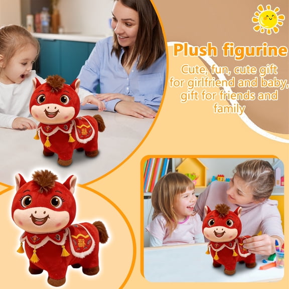 Year Of The Horse Plush Toy - Adorable Stuffed Animal, Chinese Zodiac Mascot, Soft Cuddly Toy for Chinese New Year 2026, Birthday Party, Christmas Gift for Kids, Children, Collectors (1*Plush Toy)