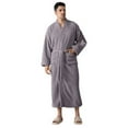 thumbnail image 4 of SWSMCLT Men's Billowy Fleece Bath Robe Belt Cold Weather Drop Shoulder Baggy Fall Bathrobes Bathrobe Chunky Comfy Purple Small, 4 of 5