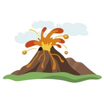 Panoramic View 13" x 20" Volcanic Eruption Kids Art Vinyl Home Wall Decoration Cartoon Art Volcano & Lava Design Kids Bedroom Lava Explosion Removable Wall Decal Sticker