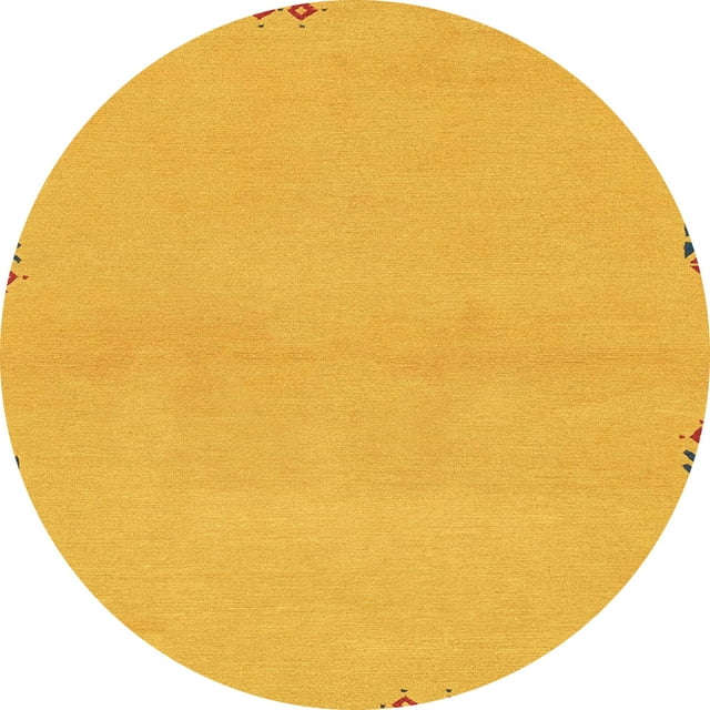 Ahgly Company Tapis d'Intérieur Ronds Abstraits Orange Tapis de Zone Abstraits, 4 Pieds Rond