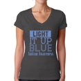 thumbnail image 1 of Awkward Styles Women's Light It Up Blue Support V-neck T-shirt for Autism Awareness, 1 of 4